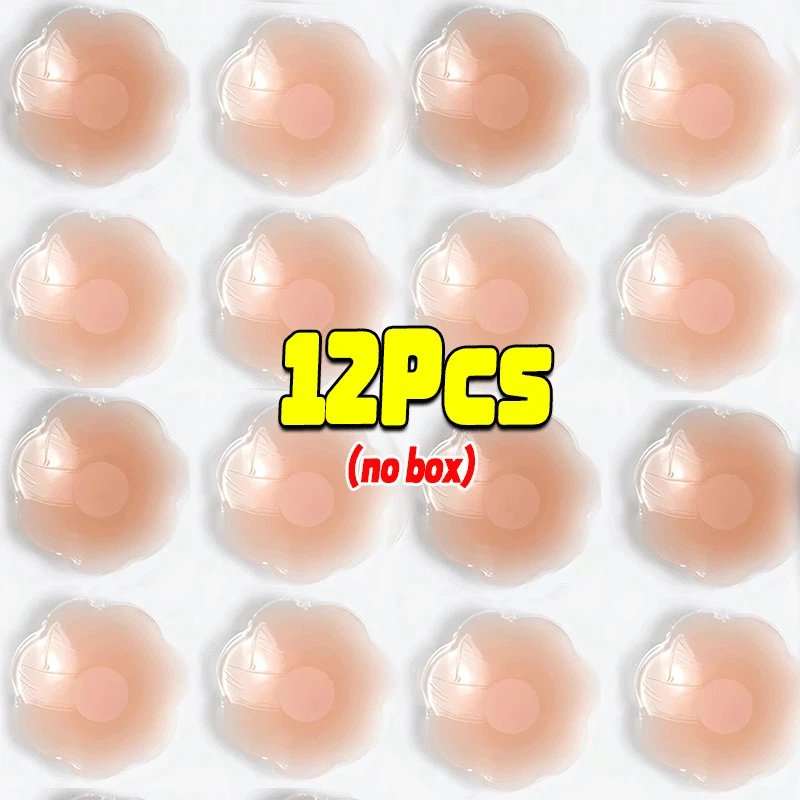 Bayuyun 2-24PCS Invisible Self Adhesive Chest Paste Reusable Sticker Breast Petal Strapless Lift Up Bra Pad Silicone Petal Nipple Cover