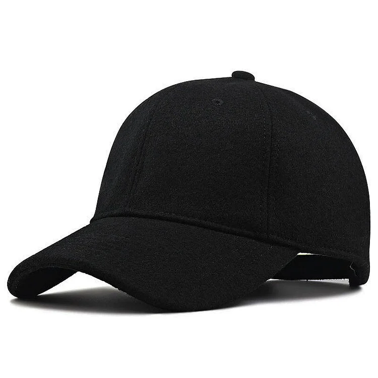 57-62cm 61-68cm big head man large size wool baseball hats male winter outdoors plus size felt sport caps