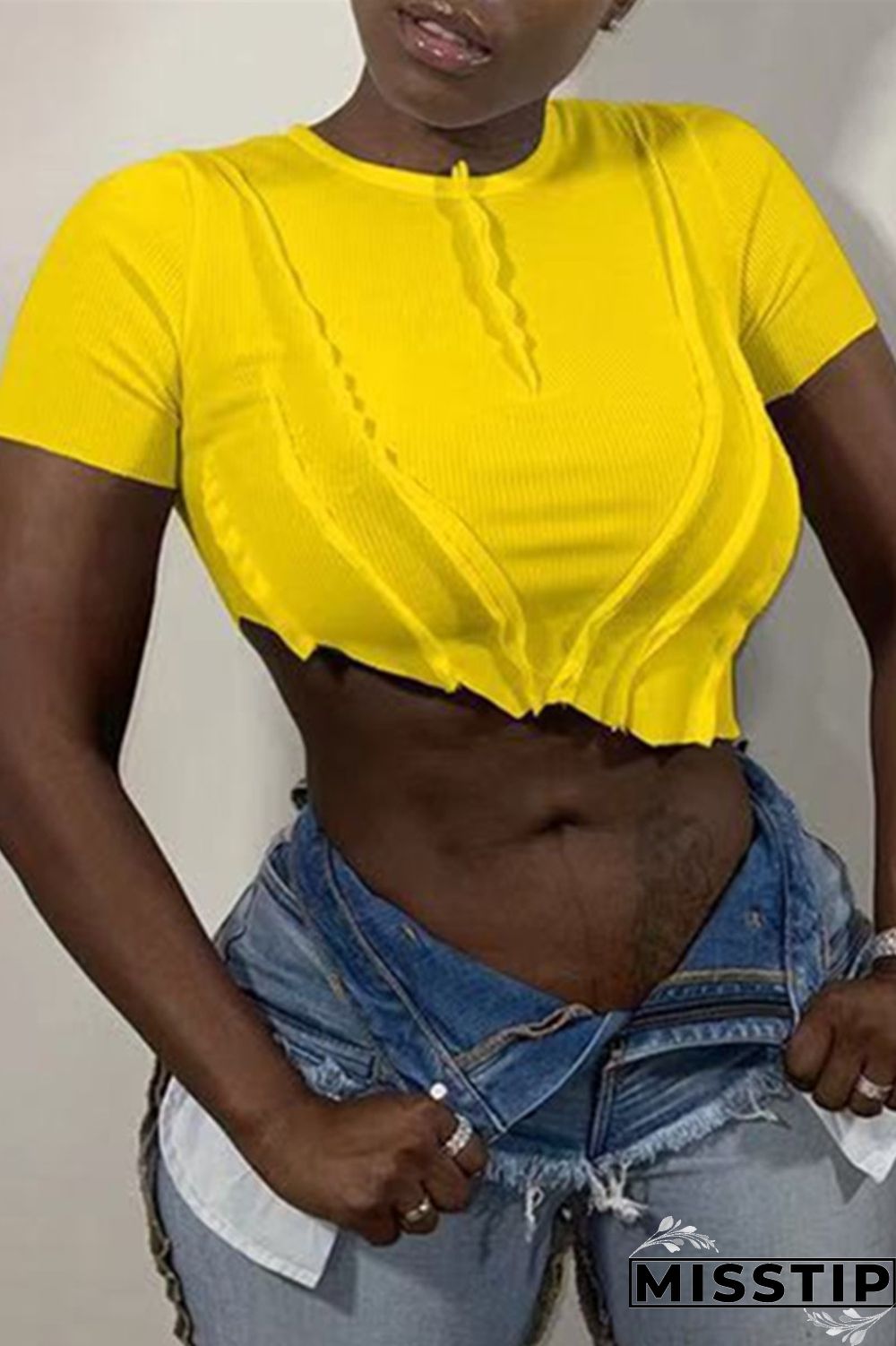 Rose Red Fashion Casual Solid Asymmetrical O Neck T-Shirts