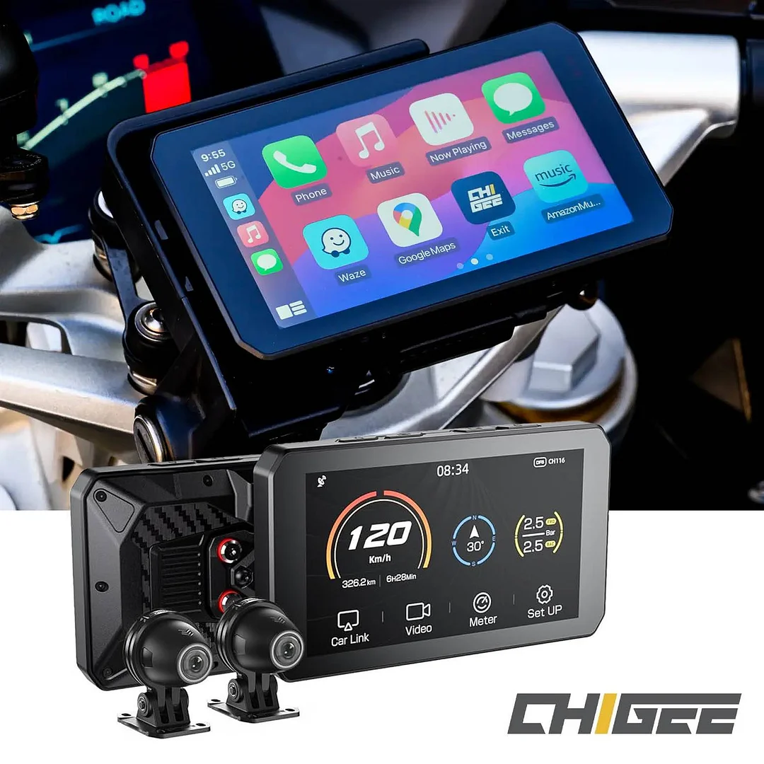 CHIGEE DVR două camere AIO-5 Lite Apple CarPlay Android Auto