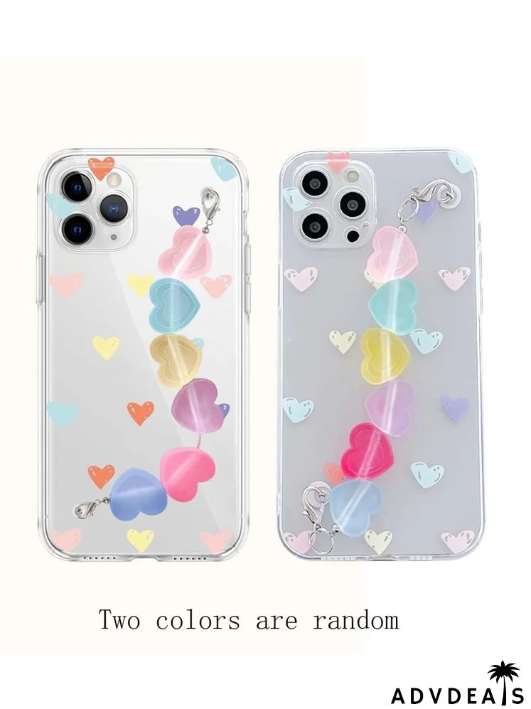 Heart Pattern Hand Strap Phone Case