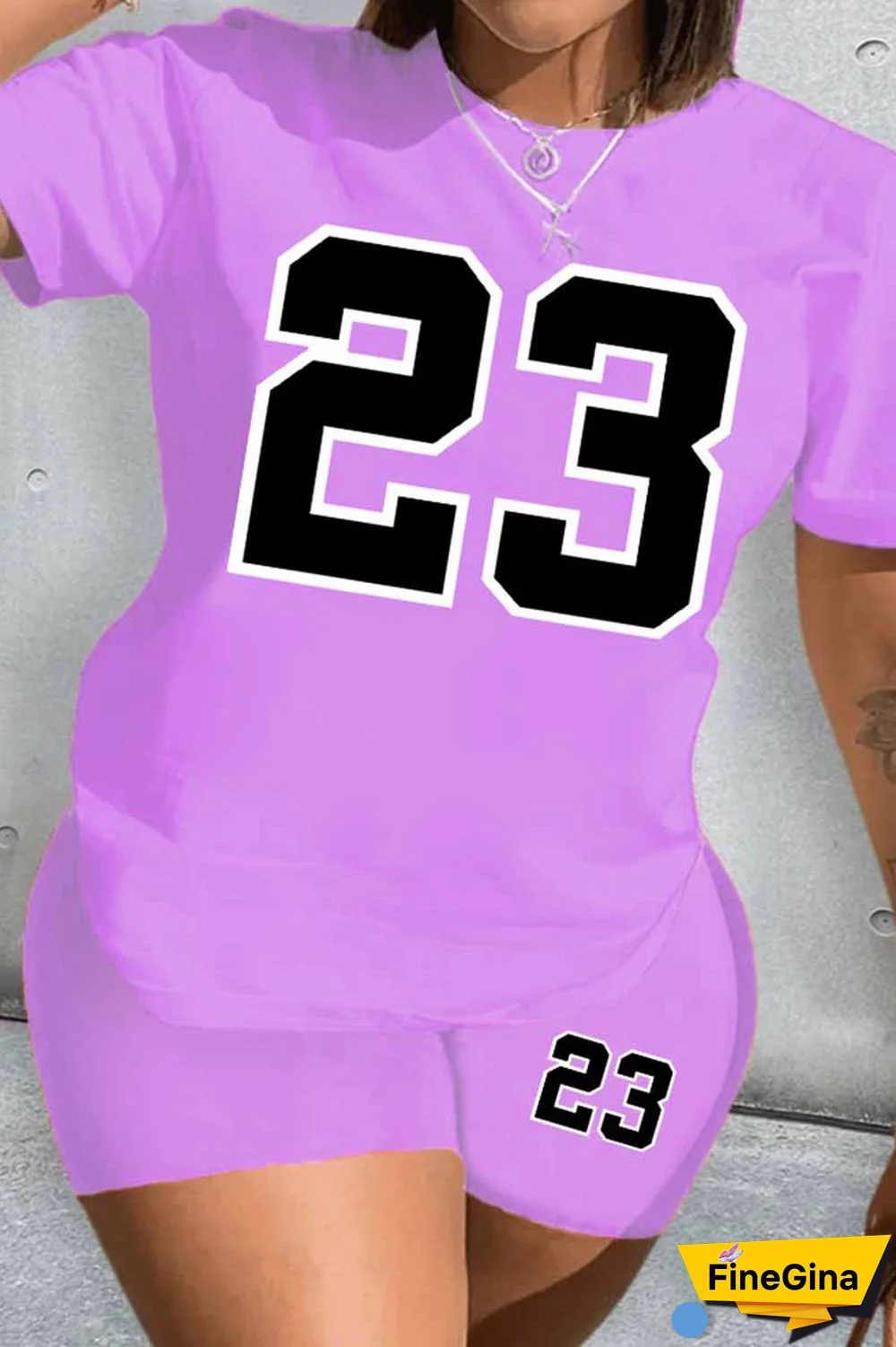 White Casual Print Patchwork O Neck Short Sleeve Two Pieces