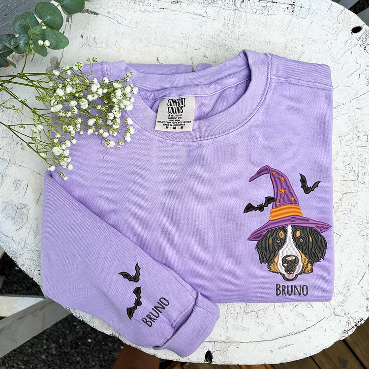 Halloween Custom Pet Portrait Embroidered Hoodie Sweatshirt T-shirt