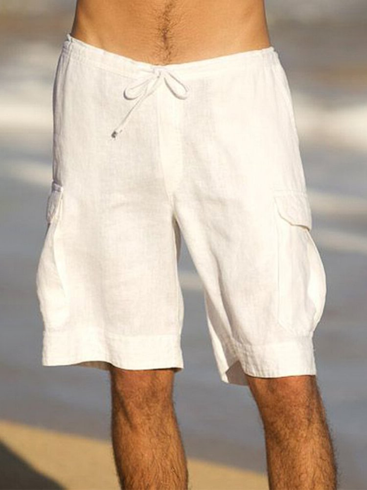 Pre-sale Mens casual linen pocket shorts
