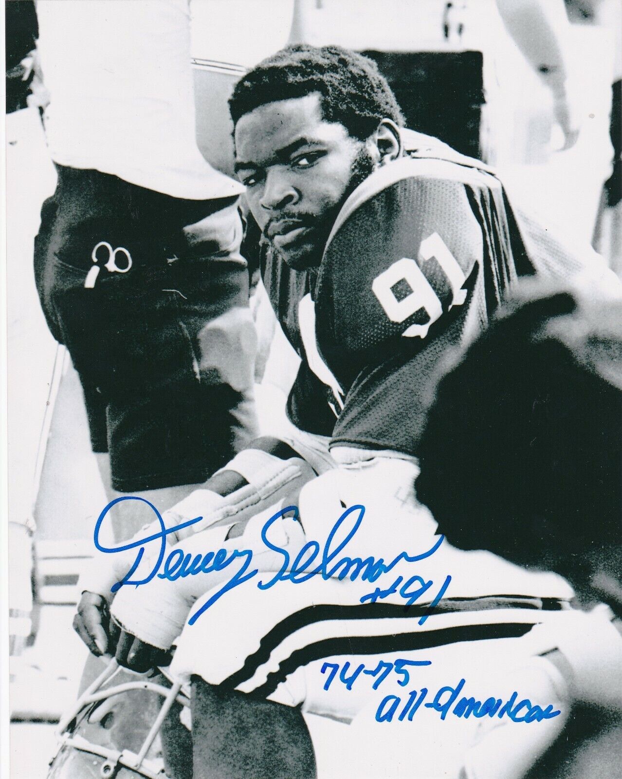 DEWEY SELMON OKLAHOMA SOONERS 74,75 ALL AMERICAN ACTION SIGNED 8x10