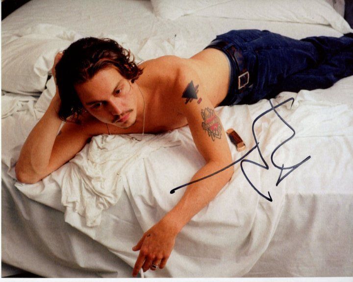 JOHNNY DEPP Signed Autographed SEXY SHIRTLESS Photo Poster painting