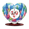 DIY Special Shape Diamond Painting Wooden Heart Shape Desk Ornament Decor Kit