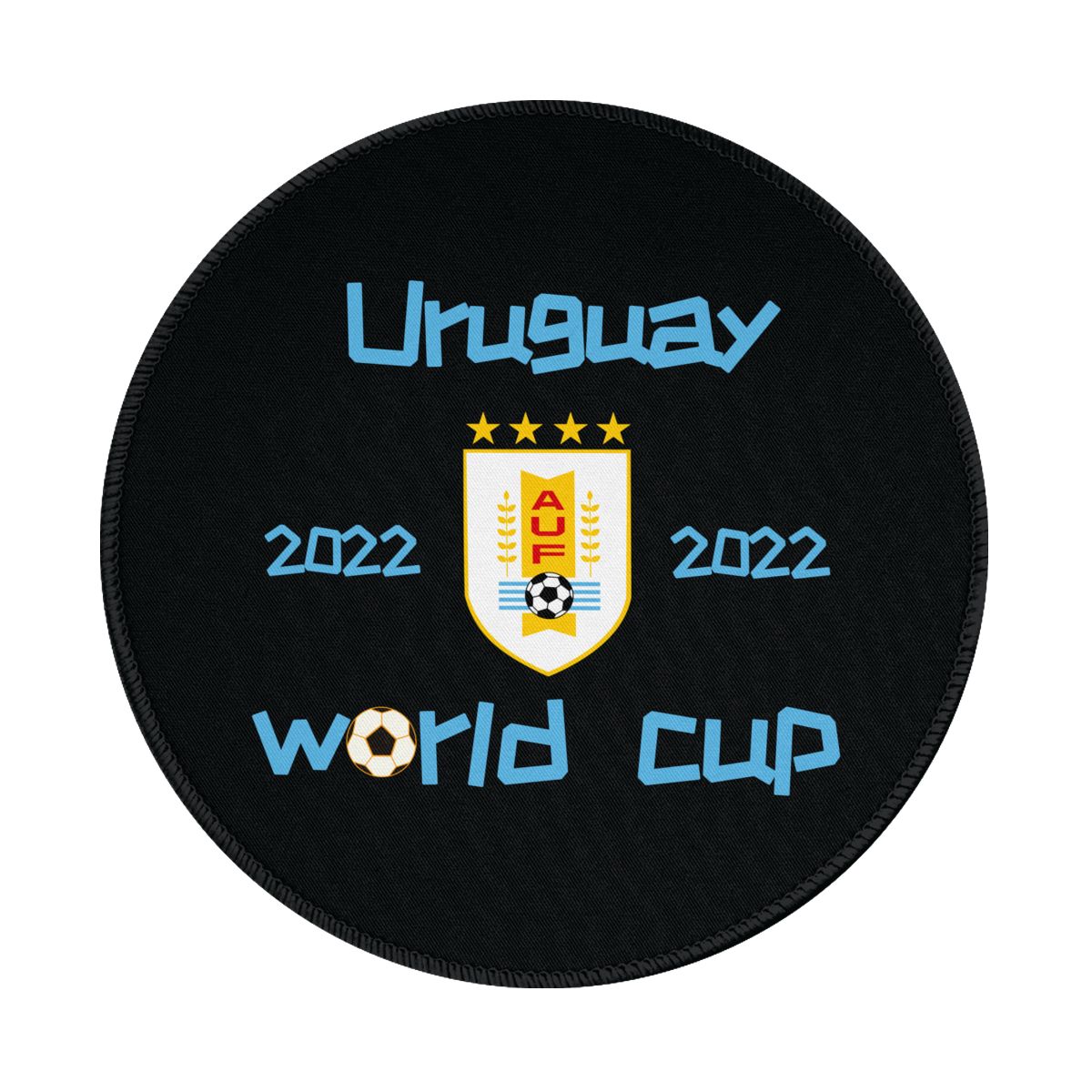 Uruguay 2022 World Cup Team Logo Waterproof Round Mouse Pad for Wireless Mouse