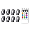 8 couleurs de lumi&egrave;res LED sans fil avec t&eacute;l&eacute;commande