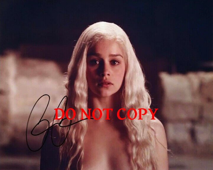 Emilia Clarke - Autographed Signed 8 x10 Photo Poster painting (Game Of Thrones) Reprint