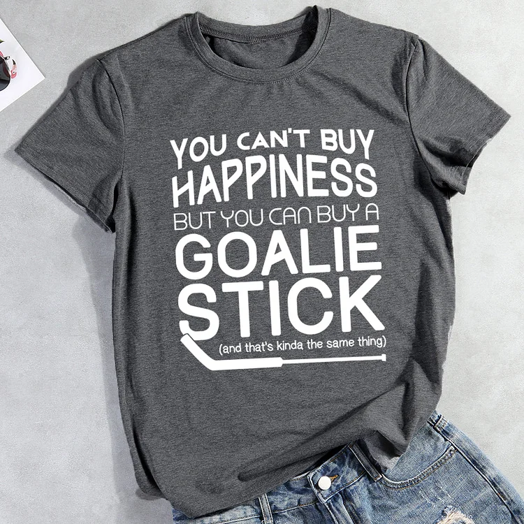 You Can't Buy Happiness, Hockey Goalie T-Shirt-012646-Annaletters