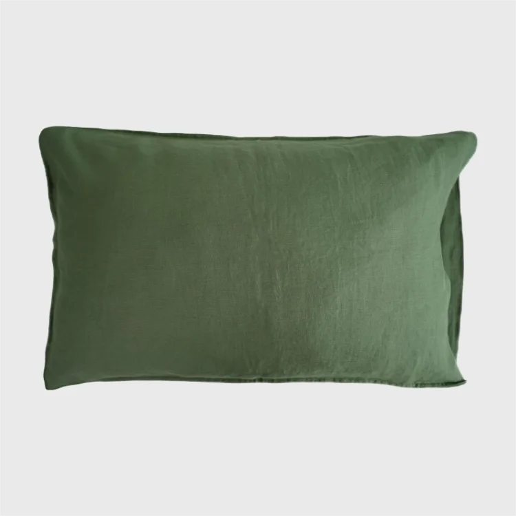 Olive French Linen Pillowcases Linen Time