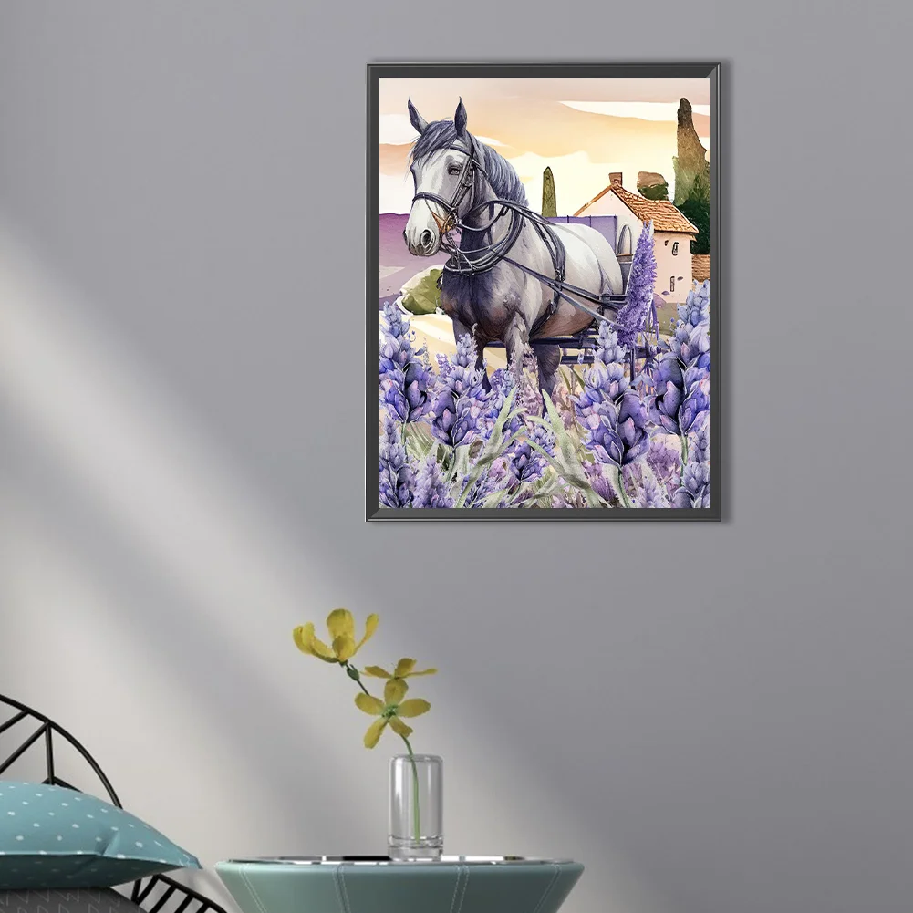Diamond Painting - Full Round Drill - Lavender Horse(30*40cm)