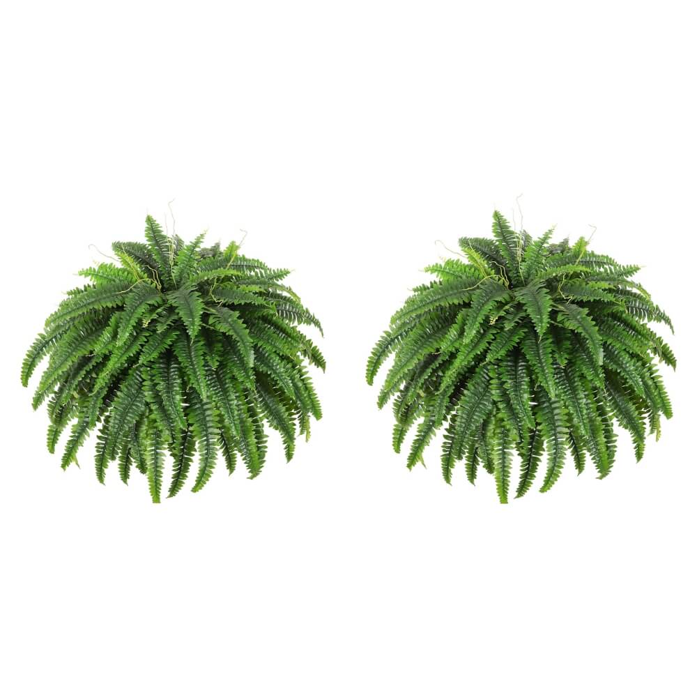Artisan-Crafted Artificial Boston Fern Bush (Set of 2)
