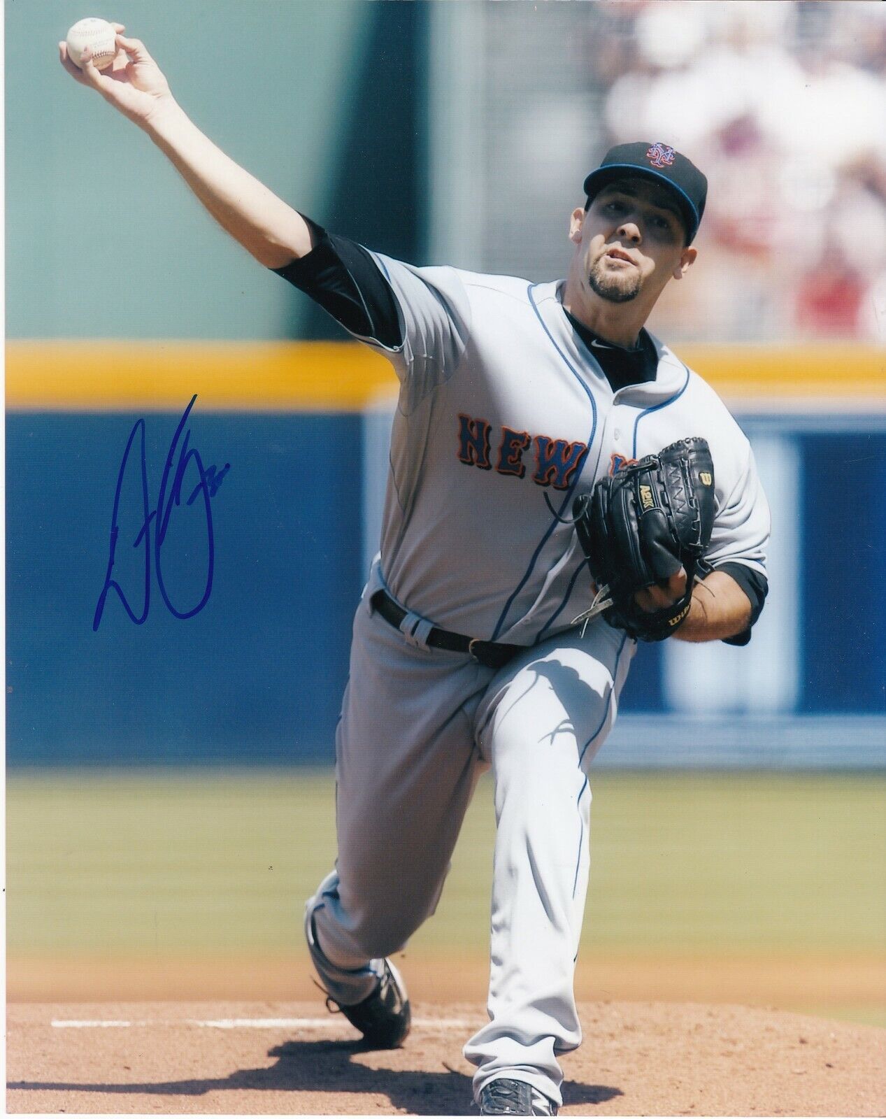 DILLON GEE NEW YORK METS ACTION SIGNED 8x10