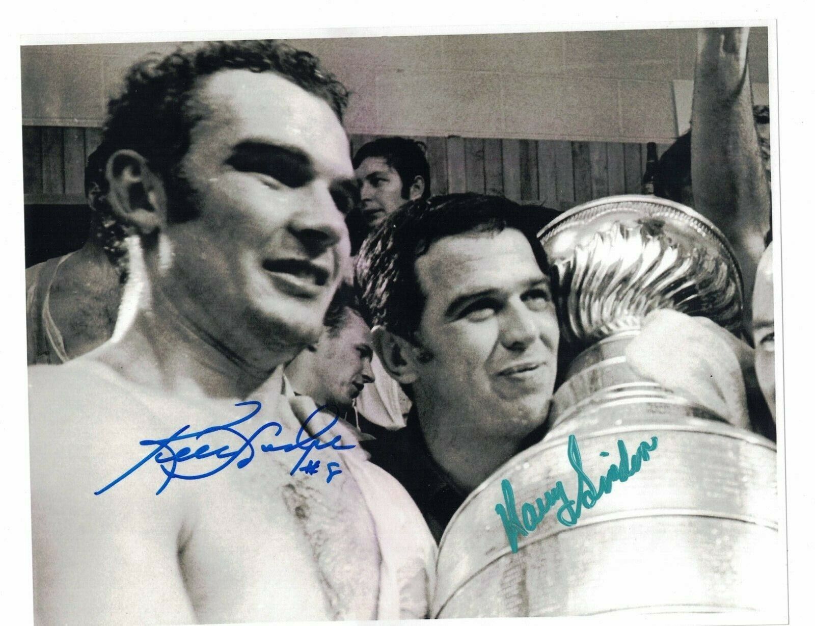 Harry Sinden Ken Hodge Boston Bruins Signed Photo Poster painting W/Our COA