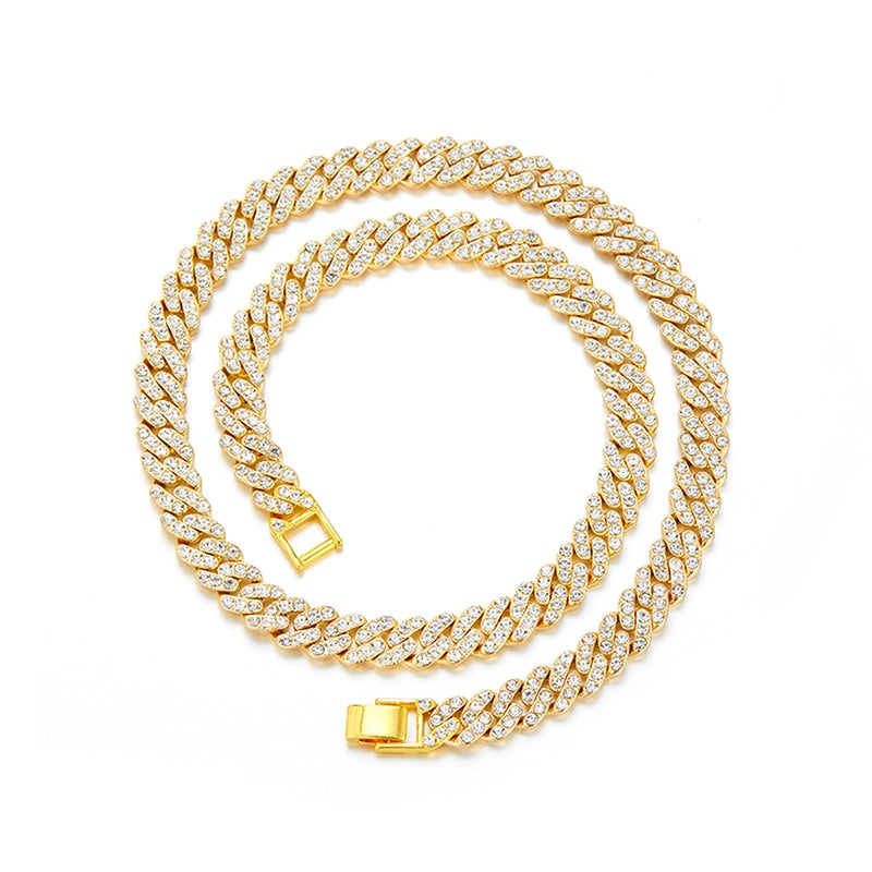 1PC New Arrival Gold Jewelry Man Silver Plated Color Letter ICE Charm Necklace Bling Bling Hip Hop Crown Design Jewelry With Cuban LInk Chain