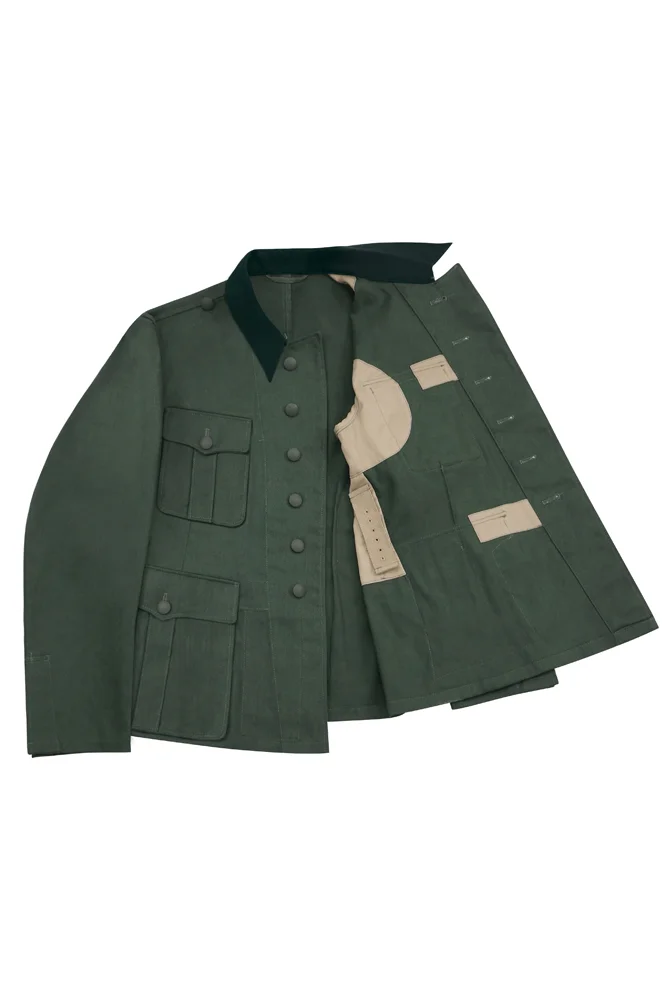   Elite German M1936 Officer Summer HBT Reed Green Field Tunic (6 Buttons) German-Uniform