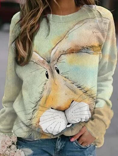 Easter Bunny Printed Sweatshirt