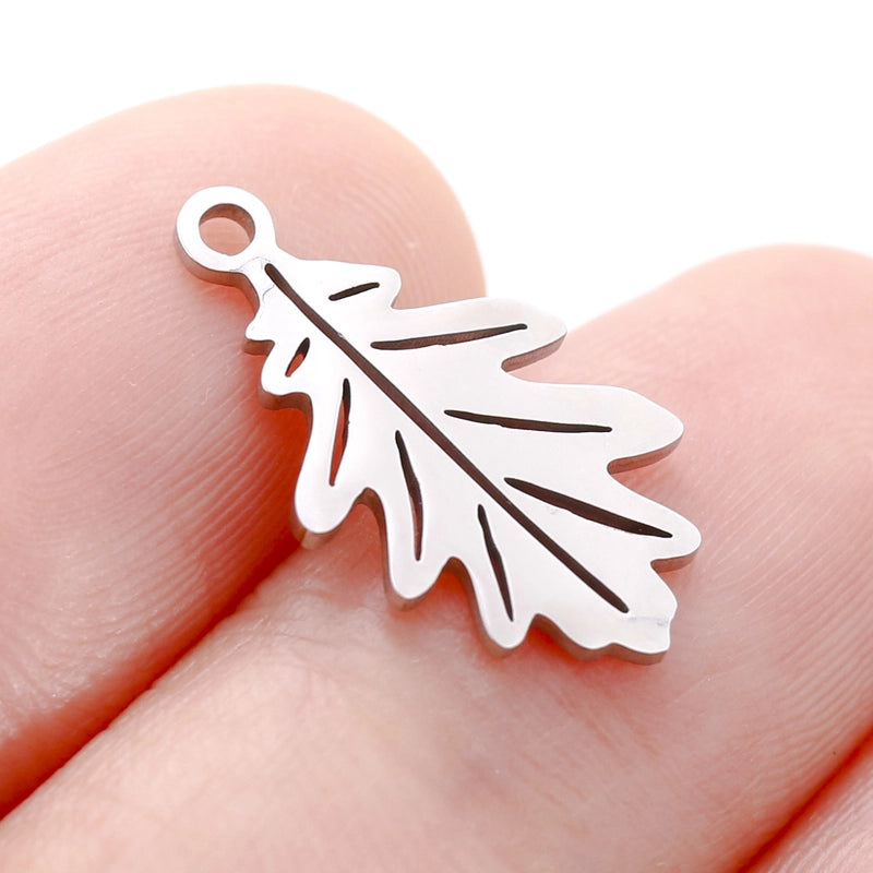 5 PCS/Package 304 Stainless Steel Leaf Four Leaf Clover Ginkgo Leaf Pendant Jewelry Accessories