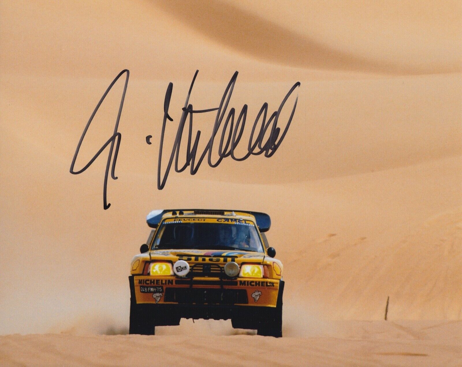 Ari Vatanen Hand Signed 10x8 Photo Poster painting Rally Autograph Peugeot 12