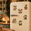 6PCS  Elf Reindeer DIY Pearl Diamond Painting Christmas Fridge Magnets, Sparkling Rhinestone Refrigerator Magnet Craft Kit for Home Decor & Gifts