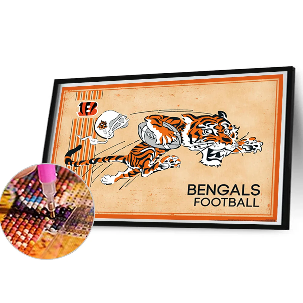 Diamond Painting - Full Round Drill - Cincinnati Bengals(Canvas|45*30cm)