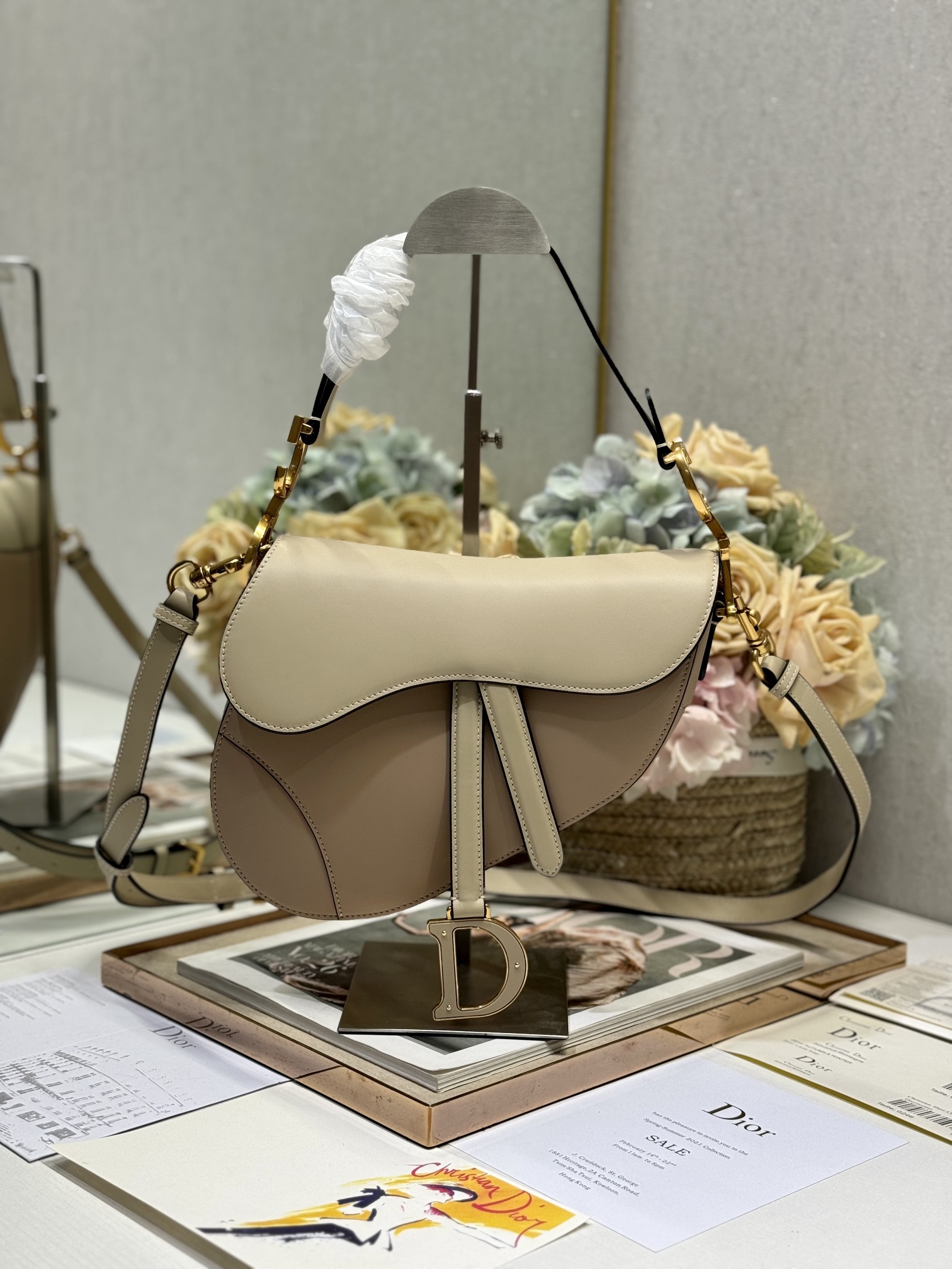 Dior Leather Saddle Bag 