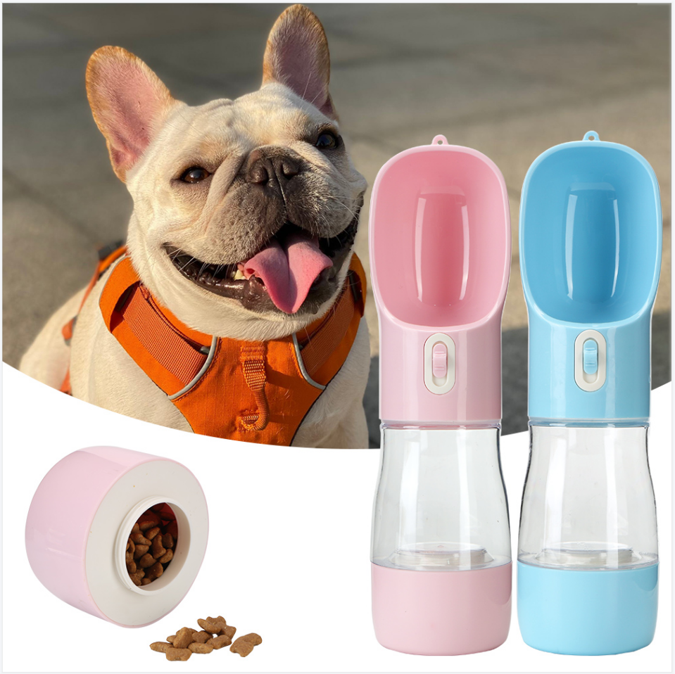 2 In 1 Food Feeding Water Dispenser Dog Water Bottle Portable Dog&cat Supplies