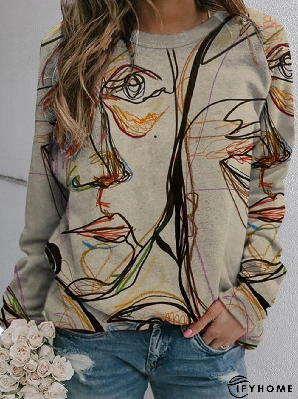 Long Sleeve Abstract Sweatshirt | IFYHOME