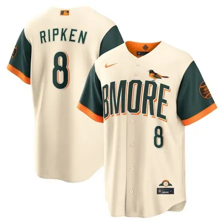 Men's Baltimore Orioles #8 Cal Ripken Jr. Nike Natural 2026 City Connect Stadium Jersey