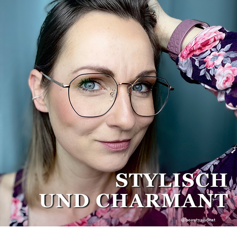 Lilly Rosa-Schwarz Geometrisch Brille