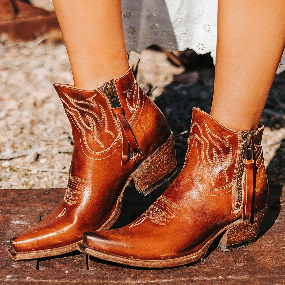 Tall Brown Cowgirl Boots Snip Toe main image 1