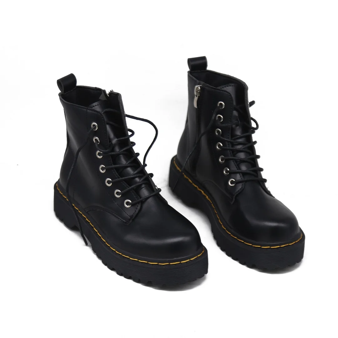 Wongn Wongn Boots Female College British Wind Fashion New New New Retro Style Thick Sole Increased Locomotive Ankle Boot Batch