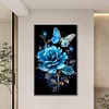 Blue Rose Butterfly-11CT Stamped Cross Stitch 40*65cm