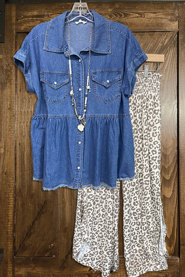 Loose Short-sleeved Denim Vest