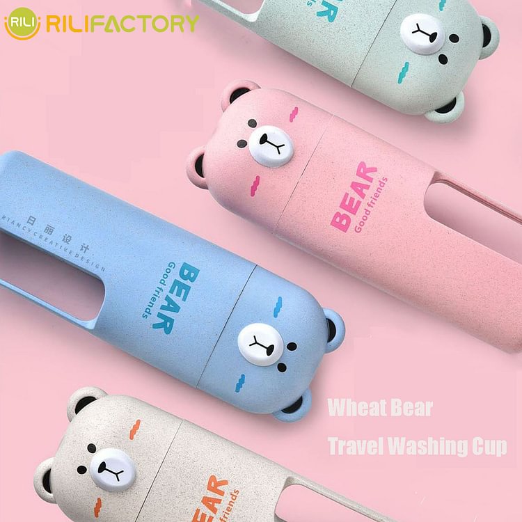 Wheat Bear Travel Toothbrush Set  Rilifactory