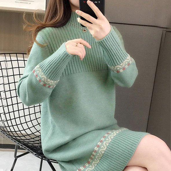 Vintage Long Sleeve Knitted Dresses