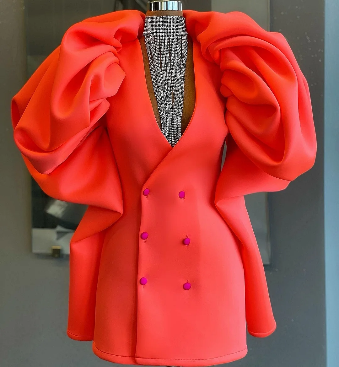 Blazer Dress Neon Pink