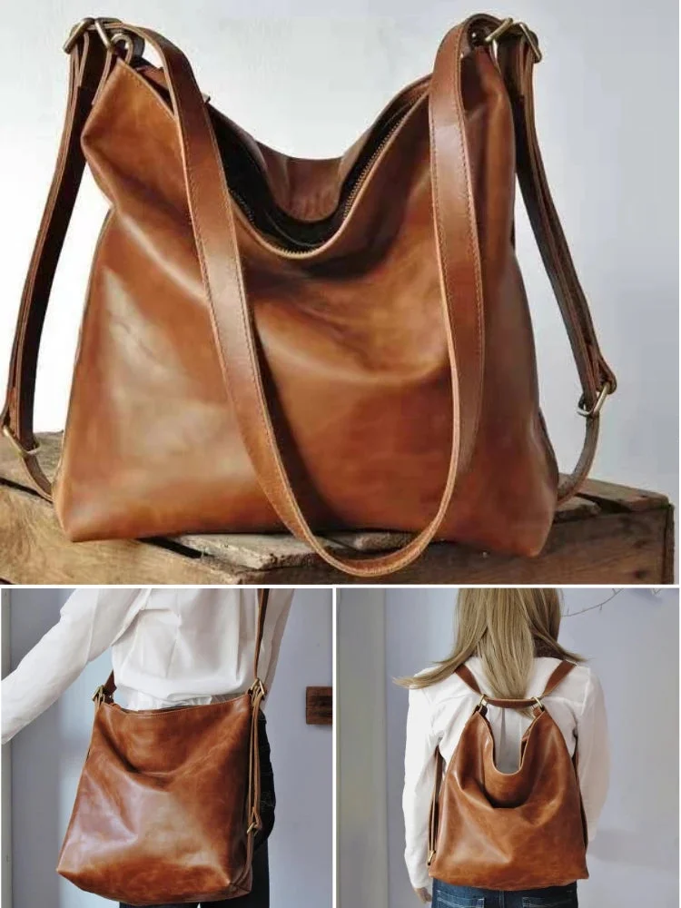 Women's Bessette Leather Shoulder Bag 90's Baguette Bag Hobo Bag Shell bag