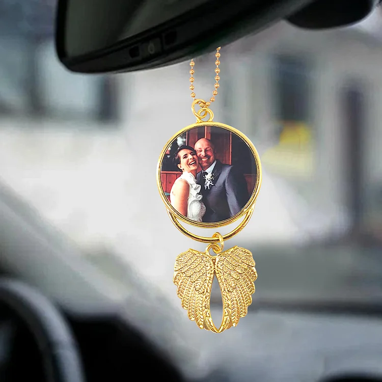 Personalized Angel Wings Photo Ornament Custom Photo Car Hanging Gifts