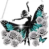 2Pcs Girl 2D Flat DIY Hanging Diamond Art Ornament Window Pendant (Floral Skirt)