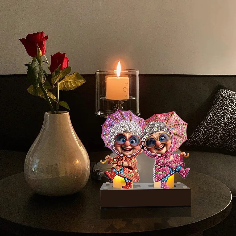 DIY Old People Diamond Painting Candle Holder Ornaments Aromatherapy Candle Holder