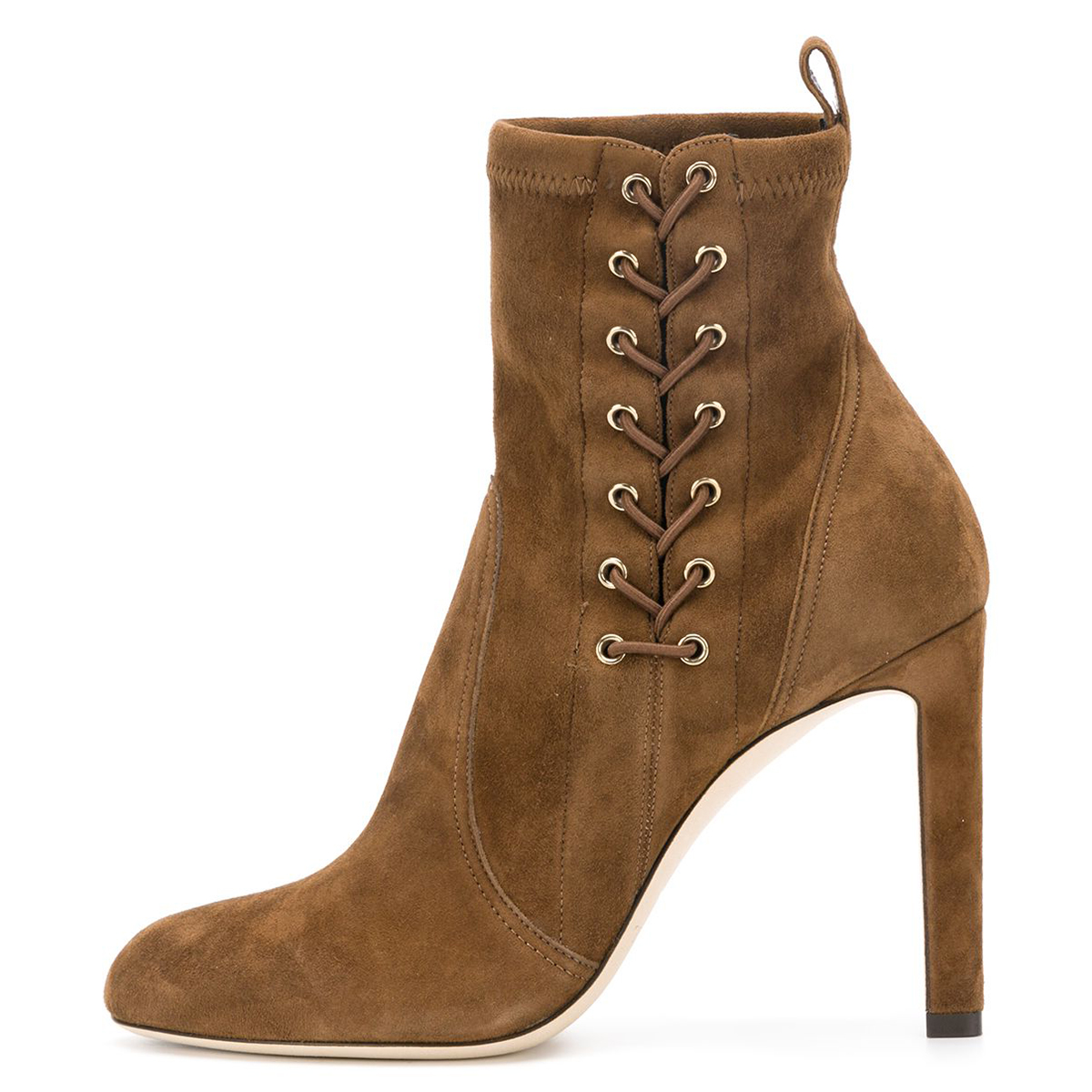 Brown Faux Suede Closed Toe 4'' Stiletto Heel Ankle Boots Nicepairs