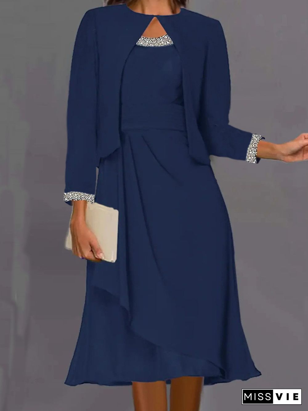 Casual Crew Neck Loose Dresses