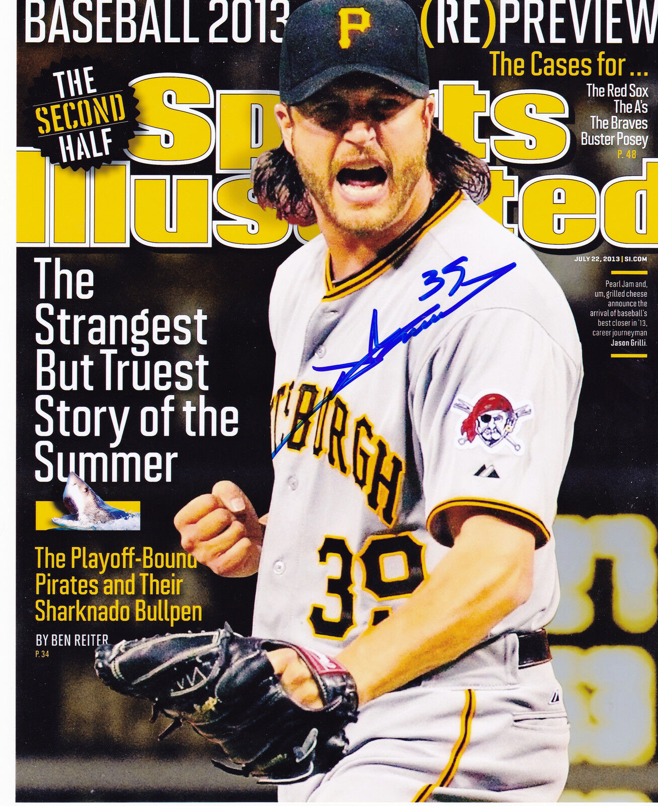 JASON GRILLI PITTSBURGH PIRATES SIGNED SPORTS ILLUSTRATED 8x10