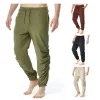 Men's Cotton and Linen Drawstring Jogging Casual Pants
