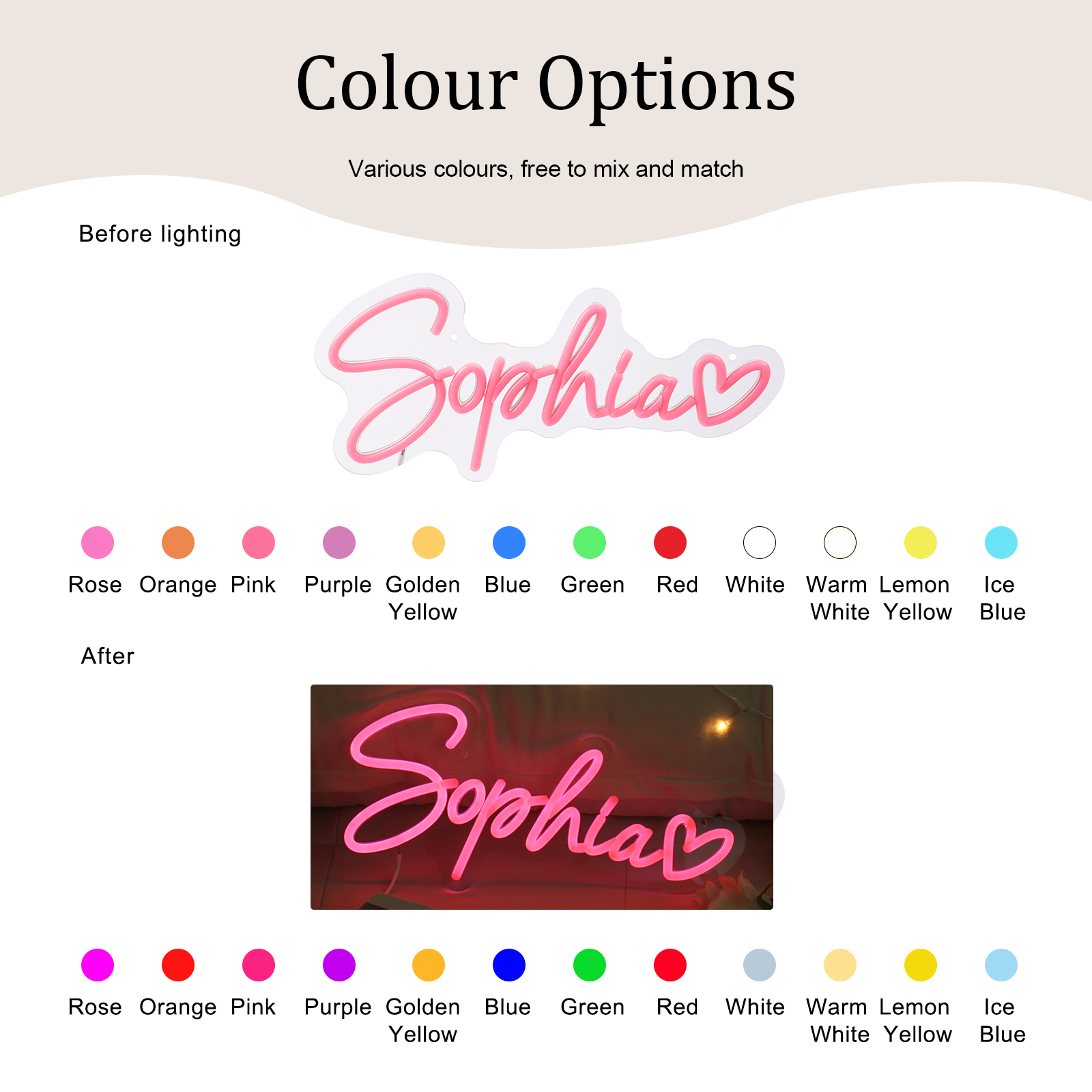 Lampada Nome luce al neon 1 nome personalizzabile per decorazione a casa