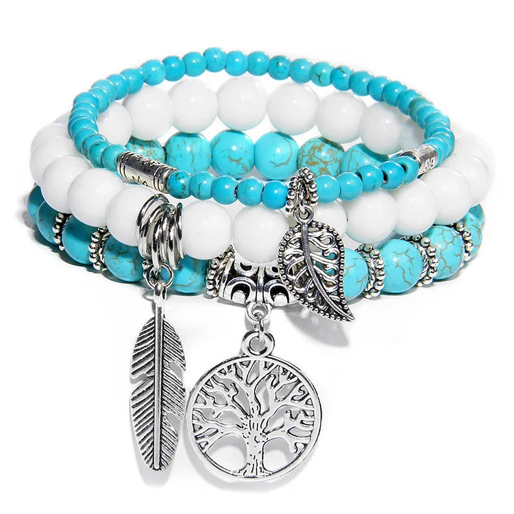 Olivenorma "Nature's Healing Moments" Tree Of Life 3 Pieces Bracelet Set