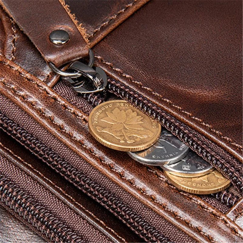 Mens Vintage Style Casual Leather Chest Bag Fanny Bag